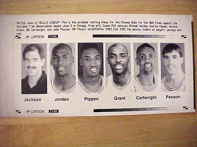 WIREPHOTO: Michael Jordan - [06/01/92] 'Bulls Lineup' (Bulls) Baseball cards value