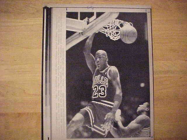 WIREPHOTO: Michael Jordan - [02/07/90] 'Slamming Home Two' (Bulls) Baseball cards value