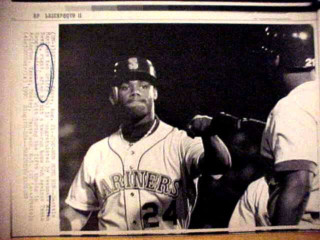 WIREPHOTO: Ken Griffey Jr - [08/21/90] 'Two-Run Homer' (Mariners) Baseball cards value