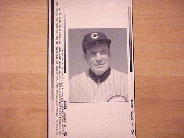WIREPHOTO: Leo Durocher - {03/22/75} 'Lot of' (Cubs/Dodgers) Baseball cards value