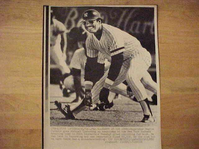 WIREPHOTO: Reggie Jackson - [03/04/78] 'Happy At His Work' (Yankees) Baseball cards value