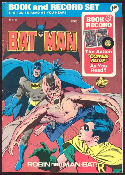   BATMAN RECORD/COMIC SET - 'Robin Meets Man-Bat!' (1974) In original seal! Baseball cards value