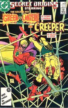  Comic: Secret Origins #18 The GOLDEN AGE GREEN LANTERN and The CREEPER Baseball cards value