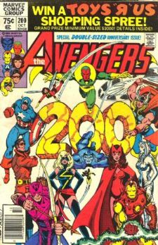  Comic: AVENGERS #200 (1980) DOUBLE-SIZED Anniversary Issue ! Baseball cards value