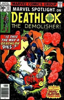  Comic: Marvel Spotlight #33 on DEATHLOK (LAST ISSUE 1977) Baseball cards value