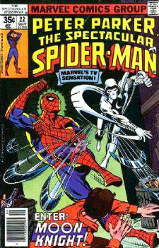  Comic: PETER PARKER the SPECTACULAR SPIDER-MAN #.22 (1978) w/Moon Knight Baseball cards value