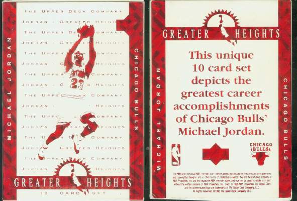  1996 Upper Deck MICHAEL JORDAN 'Greater Heights' Set - NM/MINT in Box !!! Basketball cards value