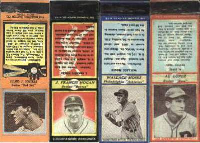 1935-1937 Diamond Match Co. Matchbooks  Baseball card front