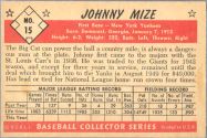 1953 Bowman Black/White Baseball card back