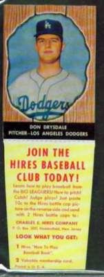 1958 Hire Root Beer  Baseball card front