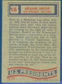 1972 Topps <BR> U.S. PRESIDENTS  n card back