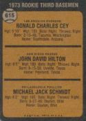 1973 Topps Baseball card back