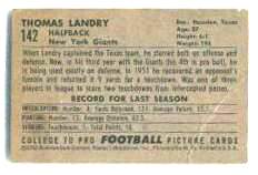 1952 Bowman Small Football card back