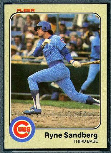 1983 Fleer #507 Ryne Sandberg ROOKIE (HALL-of-FAMER) (Cubs) Baseball cards value