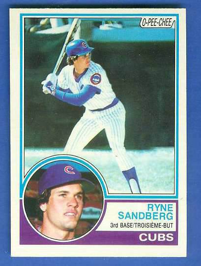 1983 O-Pee-Chee/OPC # 83 Ryne Sandberg ROOKIE (HALL-of-FAMER) (Cubs) Baseball cards value