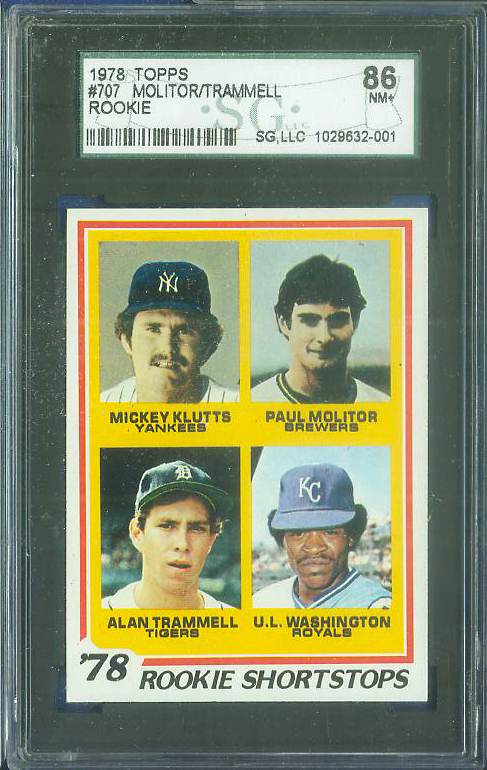 1978 Topps #707 Paul Molitor/Alan Trammell ROOKIES (Brewers/Tigers) Baseball cards value