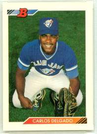 1992 Bowman #127 Carlos Delgado ROOKIE Baseball cards value