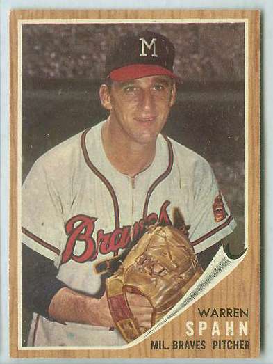 1962 Topps #100 Warren Spahn [#] (Braves) Baseball cards value