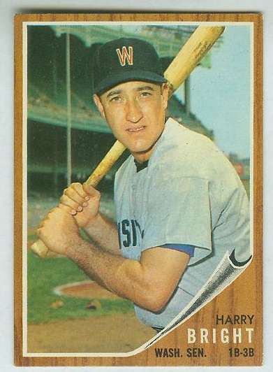 1962 Topps #551 Harry Bright HIGH # (Senators) Baseball cards value