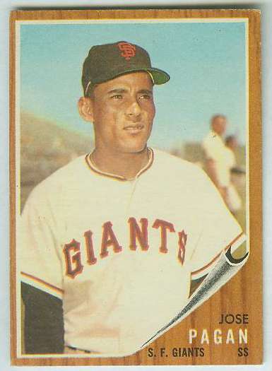 1962 Topps #565 Jose Pagan HIGH # (Giants) Baseball cards value