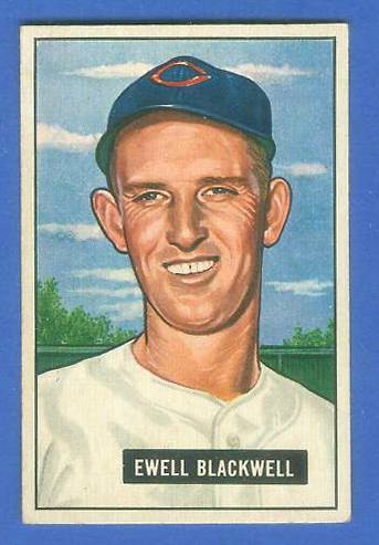 1951 Bowman # 24 Ewell Blackwell (Reds) Baseball cards value