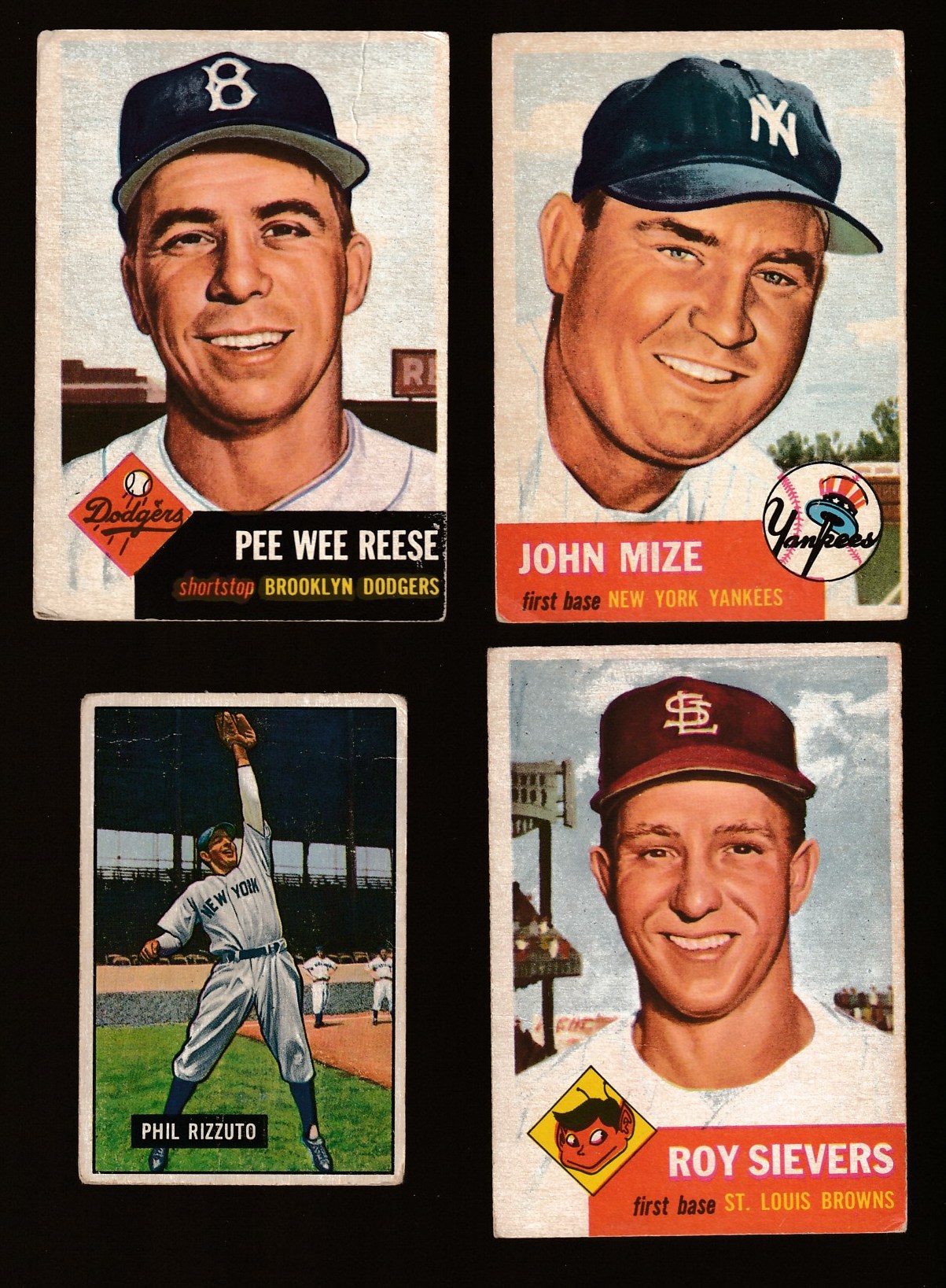 1953 Topps # 76 Pee Wee Reese [#j] (Brooklyn Dodgers) Baseball cards value