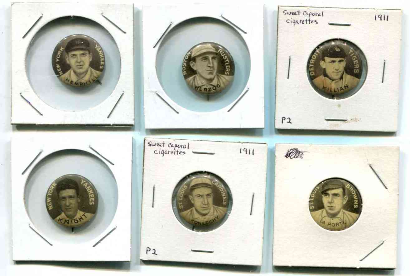 1910-1912 Sweet Caporal Pin - Herzog/Buck Herzog [SL] (Boston Rustlers/Brav Baseball cards value