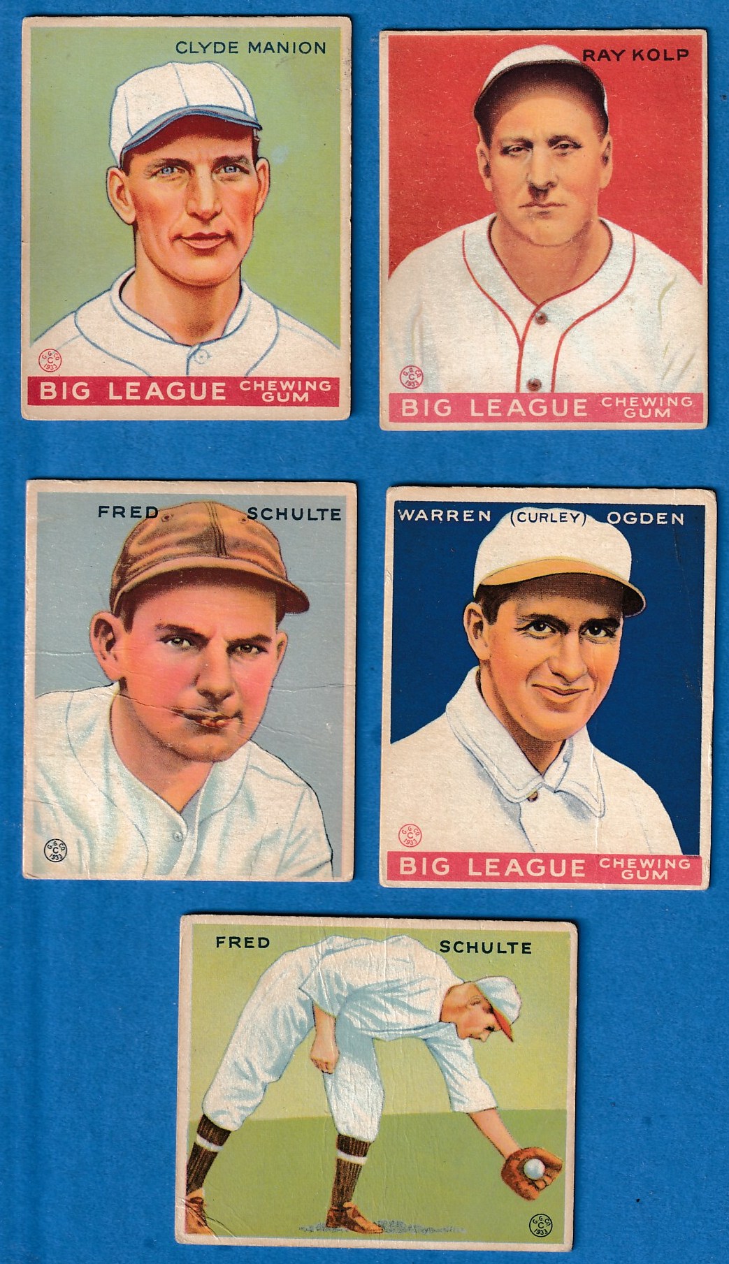 1933 Goudey #174 Warren 'Curly' Ogden (Montreal Royals) Baseball cards value