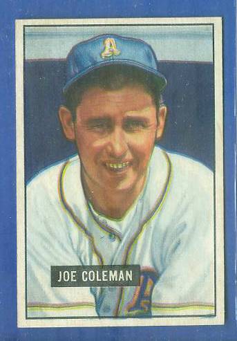 1951 Bowman #120 Joe Coleman (Philadelphia A's) Baseball cards value