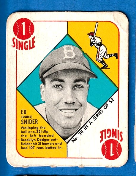 1951 Topps Red Back # 38 Duke Snider (Brooklyn Dodgers) Baseball cards value