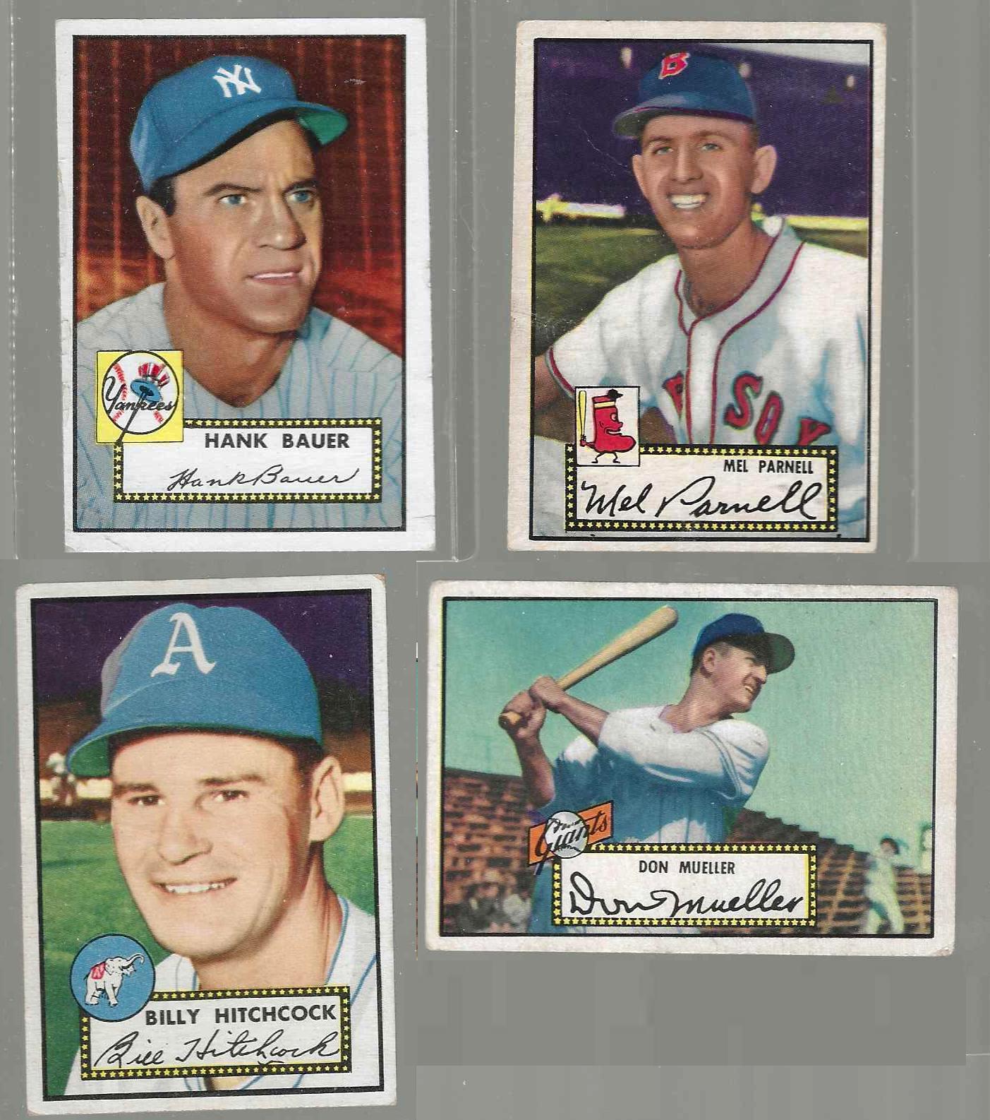1952 Topps # 52 Don Mueller BLACK-BACK (NY Giants) Baseball cards value