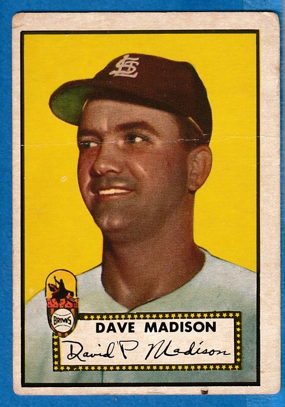 1952 Topps #366 Dave Madison SCARCE HIGH# (St. Louis Browns) Baseball cards value
