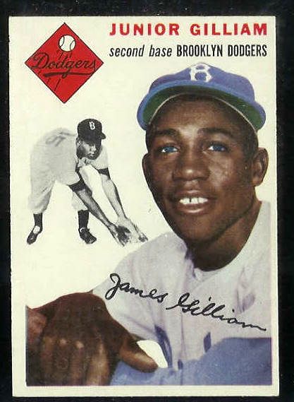 1954 Topps # 35 Junior Gilliam [#] (Brooklyn Dodgers) Baseball cards value