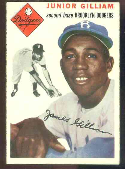 1954 Topps # 35 Junior Gilliam [#] (Brooklyn Dodgers) Baseball cards value