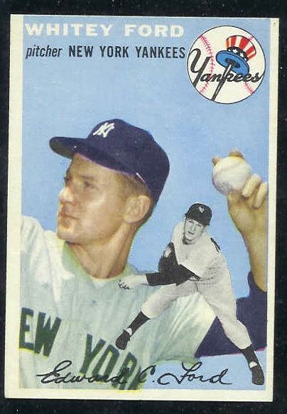 1954 Topps # 37 Whitey Ford (Yankees) Baseball cards value