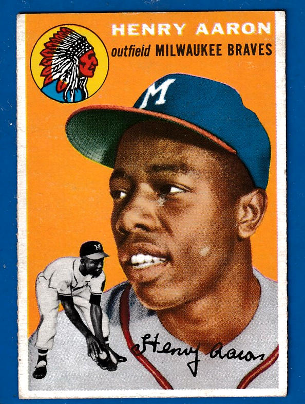 1954 Topps #128 Hank Aaron ROOKIE (Braves) Baseball cards value