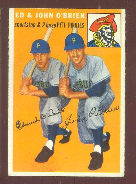 1954 Topps #139 The O'Brien Brothers (Pirates) Baseball cards value