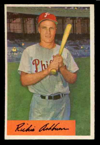 1954 Bowman # 15 Richie Ashburn [#] (Phillies) Baseball cards value