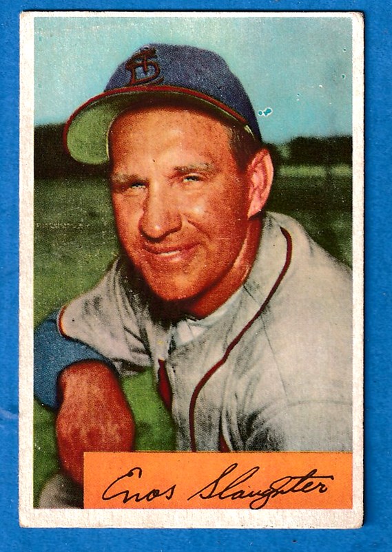1954 Bowman # 62 Enos Slaughter (Cardinals) Baseball cards value