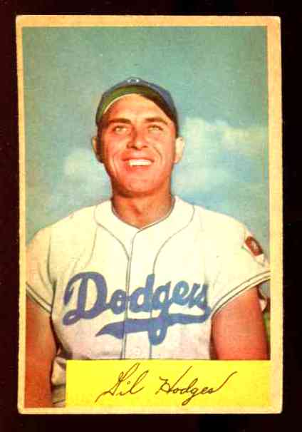 1954 Bowman #138A Gil Hodges ERROR VARIATION '.993/.991 FA' (Dodgers) Baseball cards value