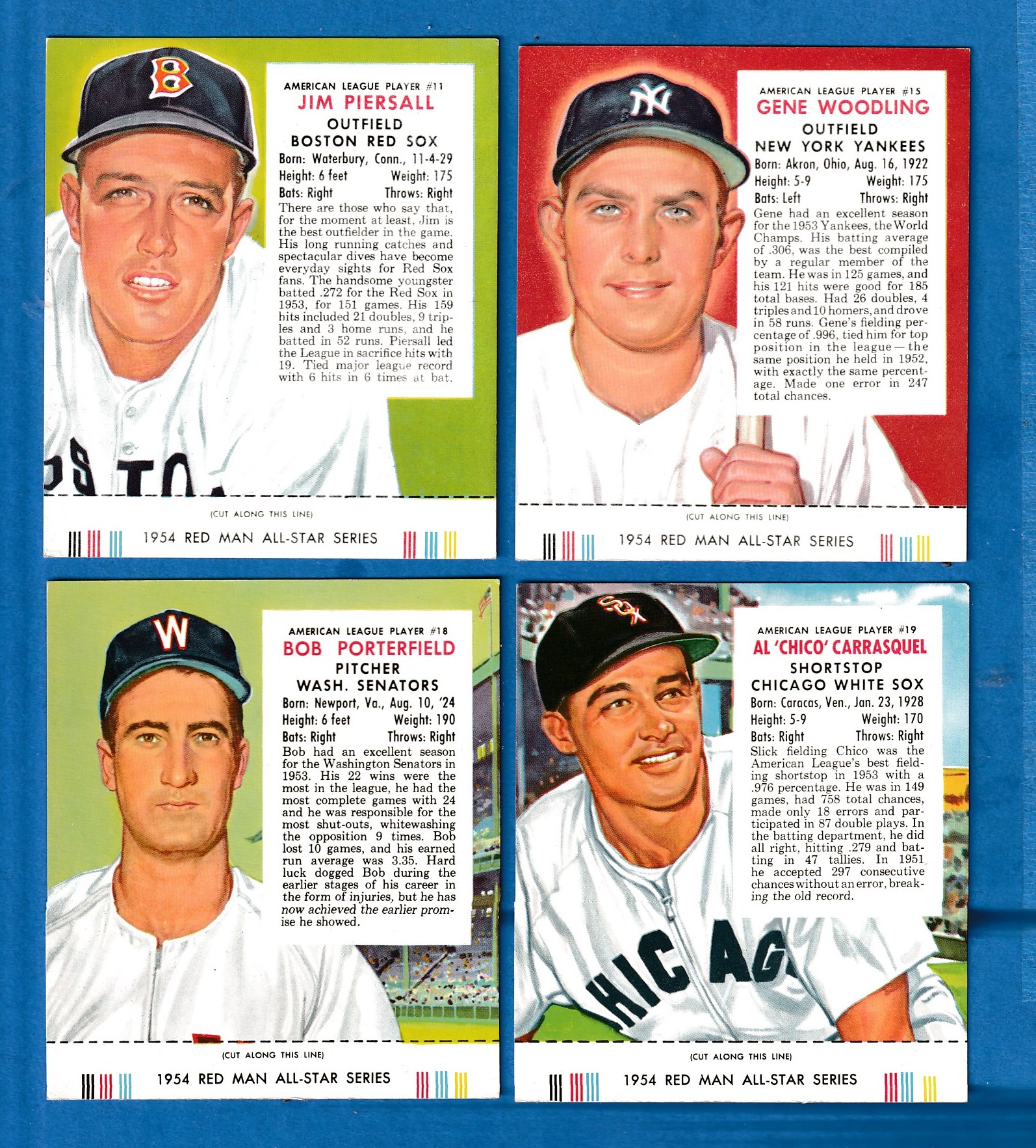1954 Red Man w/TAB #AL15 Gene Woodling (Yankees) Baseball cards value