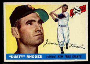 1955 Topps #  1 Dusty Rhodes ROOKIE [#] (NY Giants) Baseball cards value