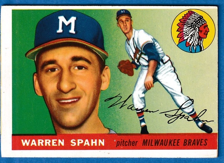 1955 Topps # 31 Warren Spahn [#] (Braves) Baseball cards value