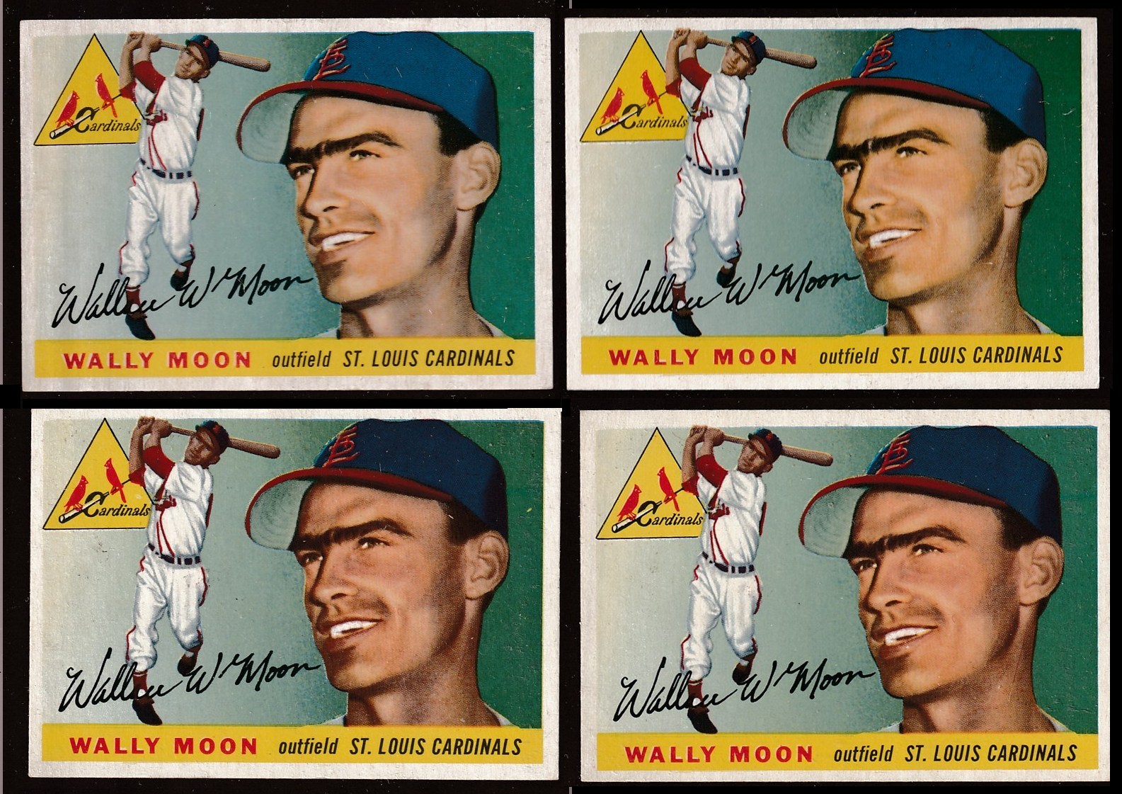 1955 Topps # 67 Wally Moon [#] (Cardinals,2nd year card) Baseball cards value