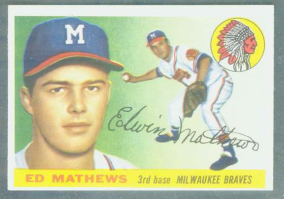 1955 Topps #155 Ed Mathews HIGH NUMBER [#] (Braves) Baseball cards value