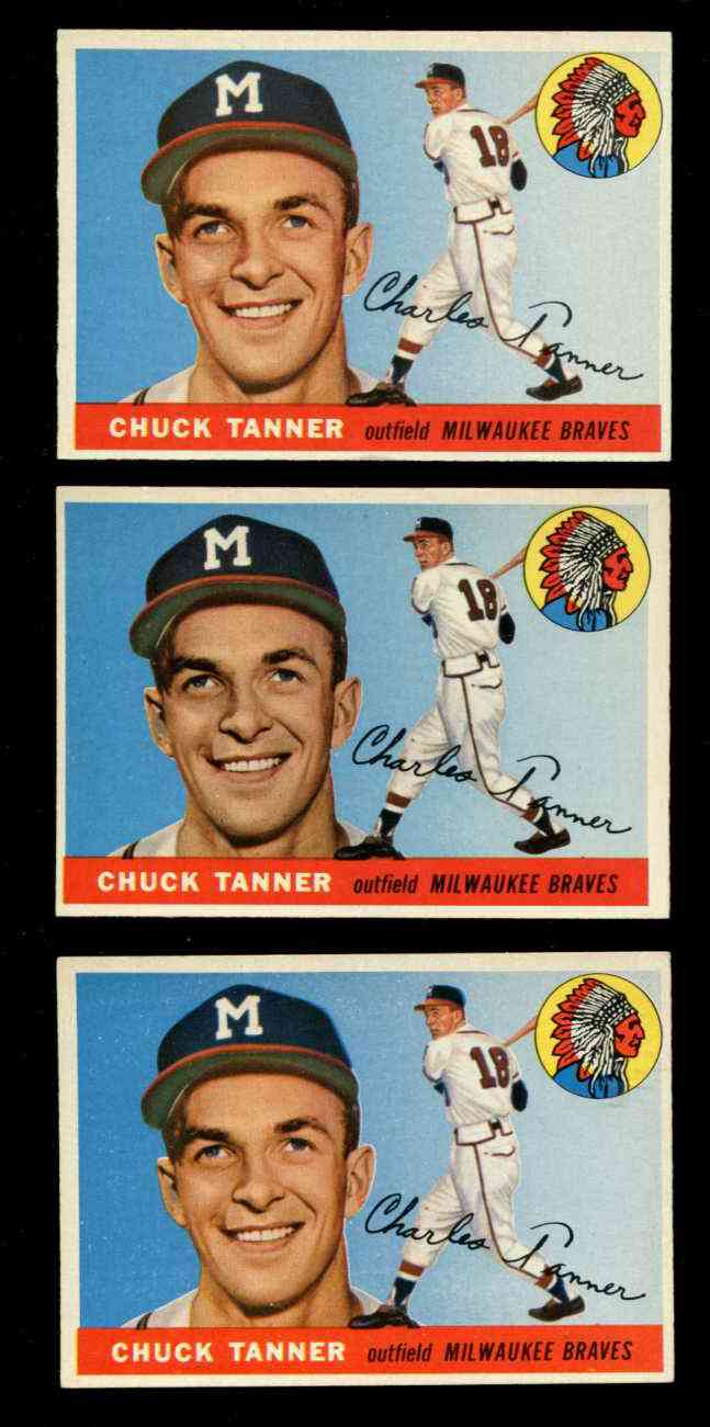 1955 Topps #161 Chuck Tanner ROOKIE SCARCE HIGH NUMBER [#] (Braves) Baseball cards value