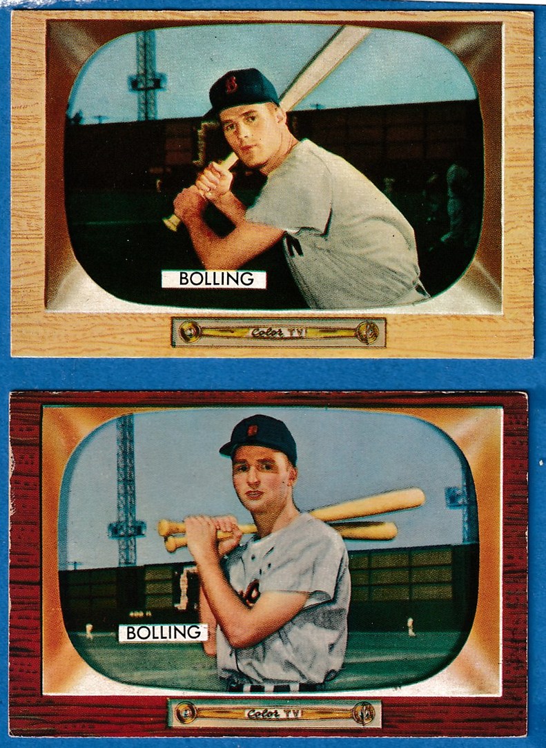 1955 Bowman # 48B Milt Bolling [VAR:CORRECTED Red Sox/Red Sox] Baseball cards value