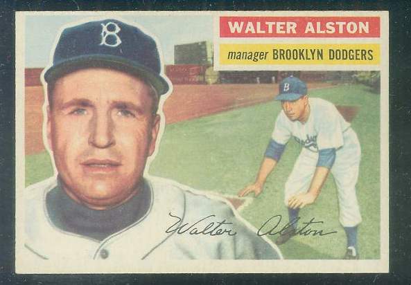 1956 Topps #  8 Walter Alston ROOKIE MGR [WB] [#] (Dodgers) Baseball cards value