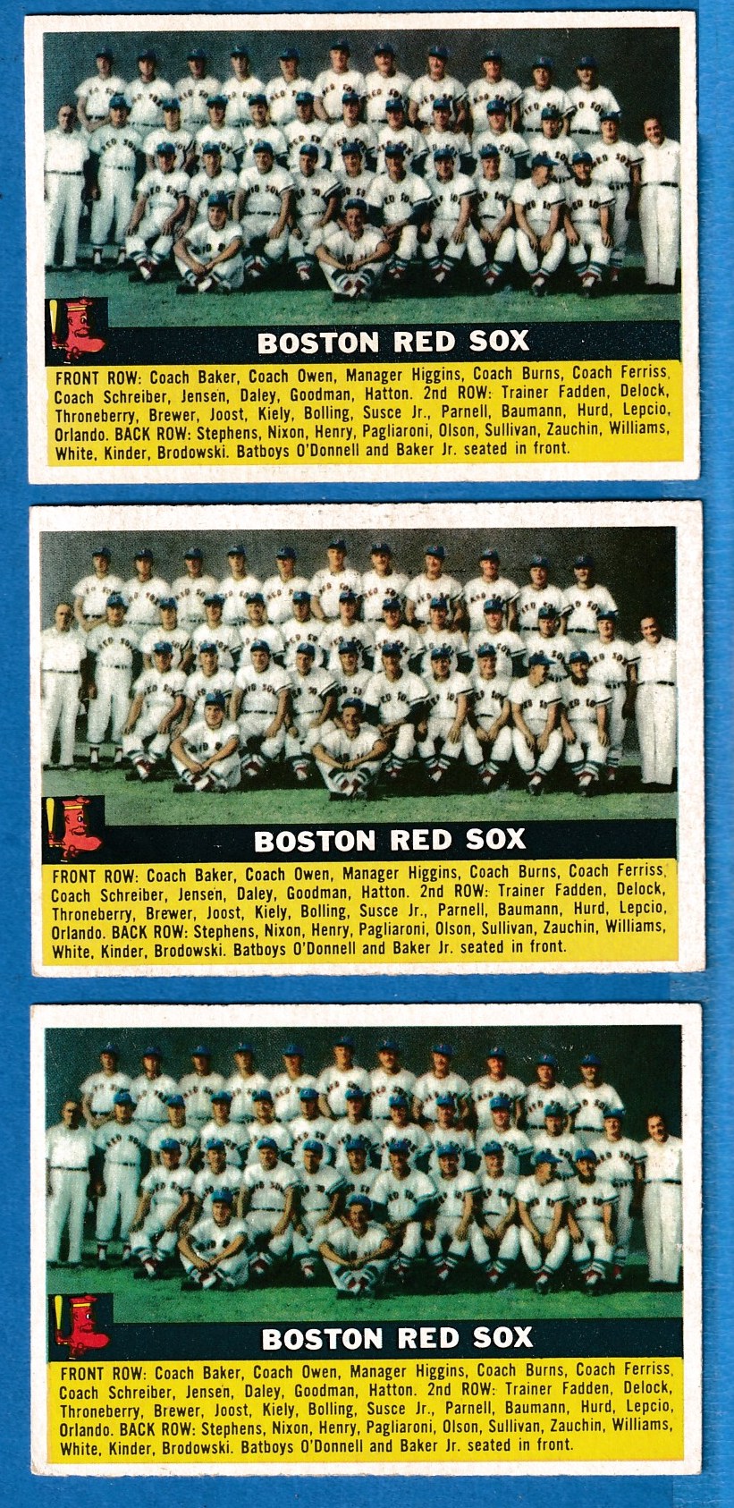 1956 Topps #111 Red Sox TEAM card [#] w/Ted Williams Baseball cards value