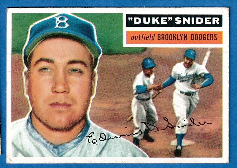 1956 Topps #150 Duke Snider [WB] (Dodgers) Baseball cards value